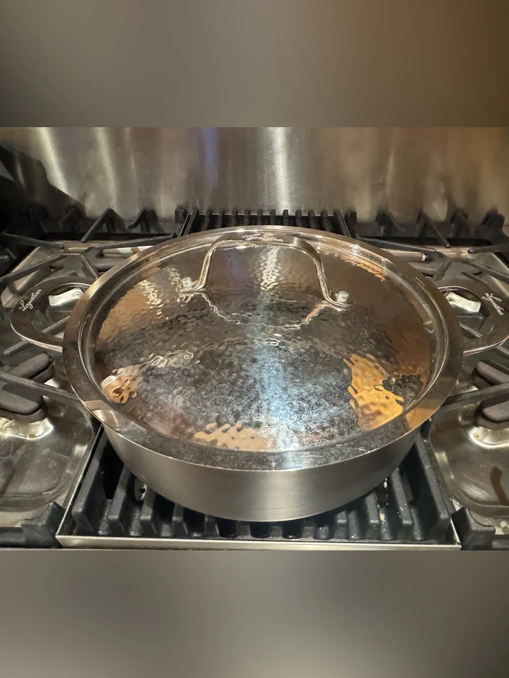 Lagostina Nera: hard anodized non stick 5 QT casserole pan with stainless steel
